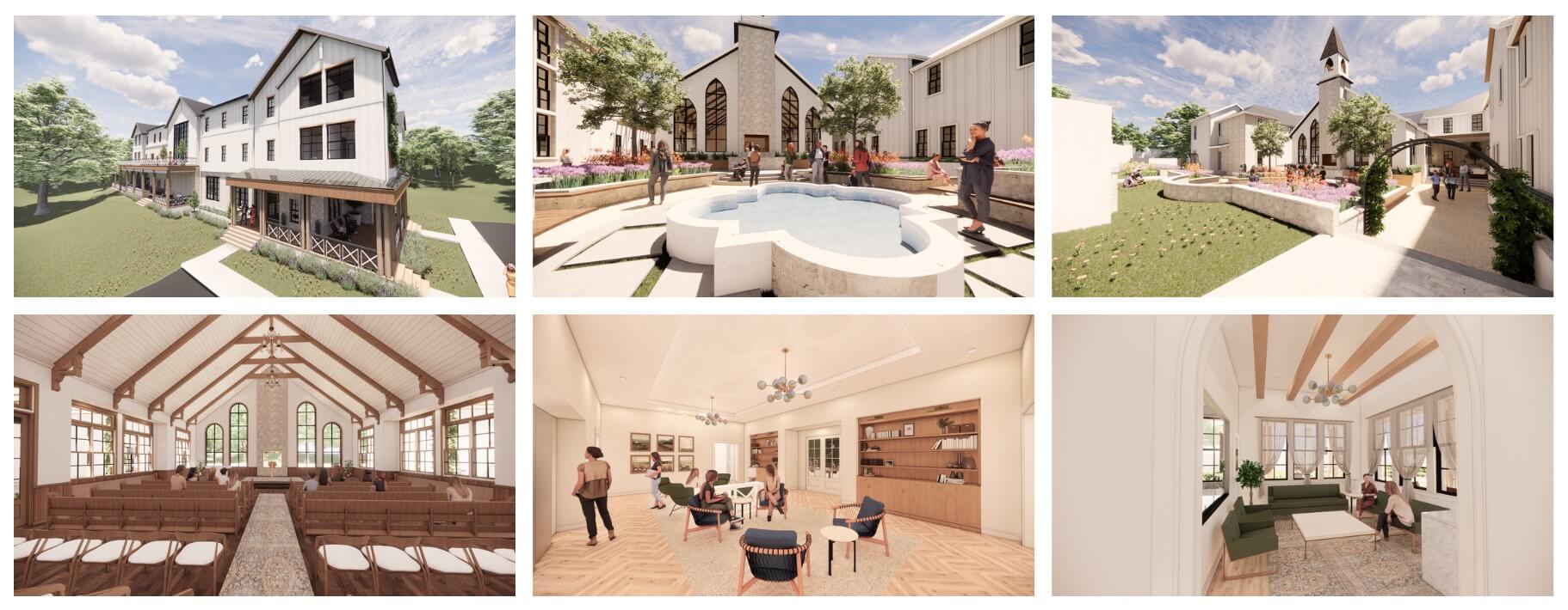 Architectural renderings of The Justice Residence, a long-term Christian restoration home in Fort Worth designed to provide healing, discipleship, and hope for survivors of human trafficking.